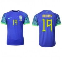 Brasilien Antony #19 Udebanetrøje VM 2022 Kortærmet